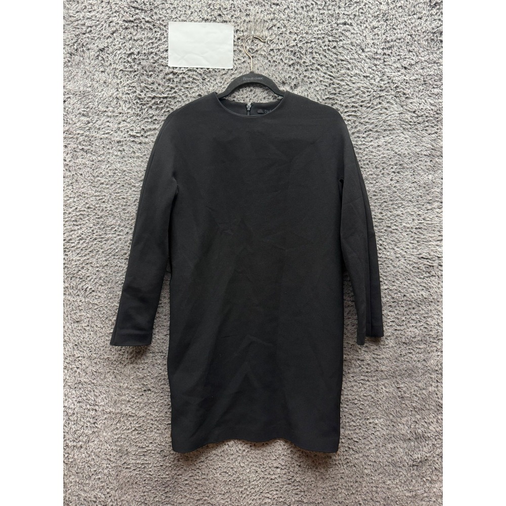 Cos Tailored Crewneck Long Sleeve Mini Dress Black Womens Size 4 US / 34 UK